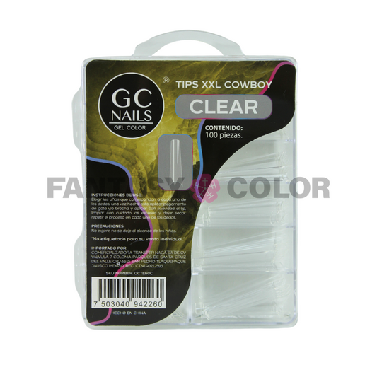TIPS XXL COWBOY GC NAILS -  TRANSPARENTE