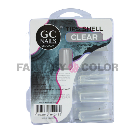 TIPS SHELL GC NAILS - NATURAL, TRANSPARENTE