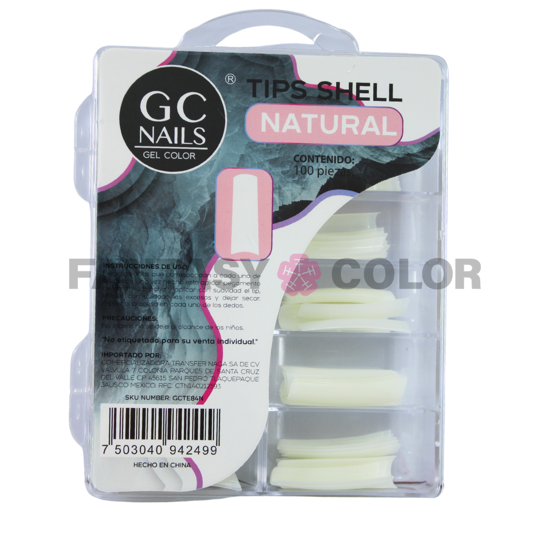 TIPS SHELL GC NAILS - NATURAL, TRANSPARENTE