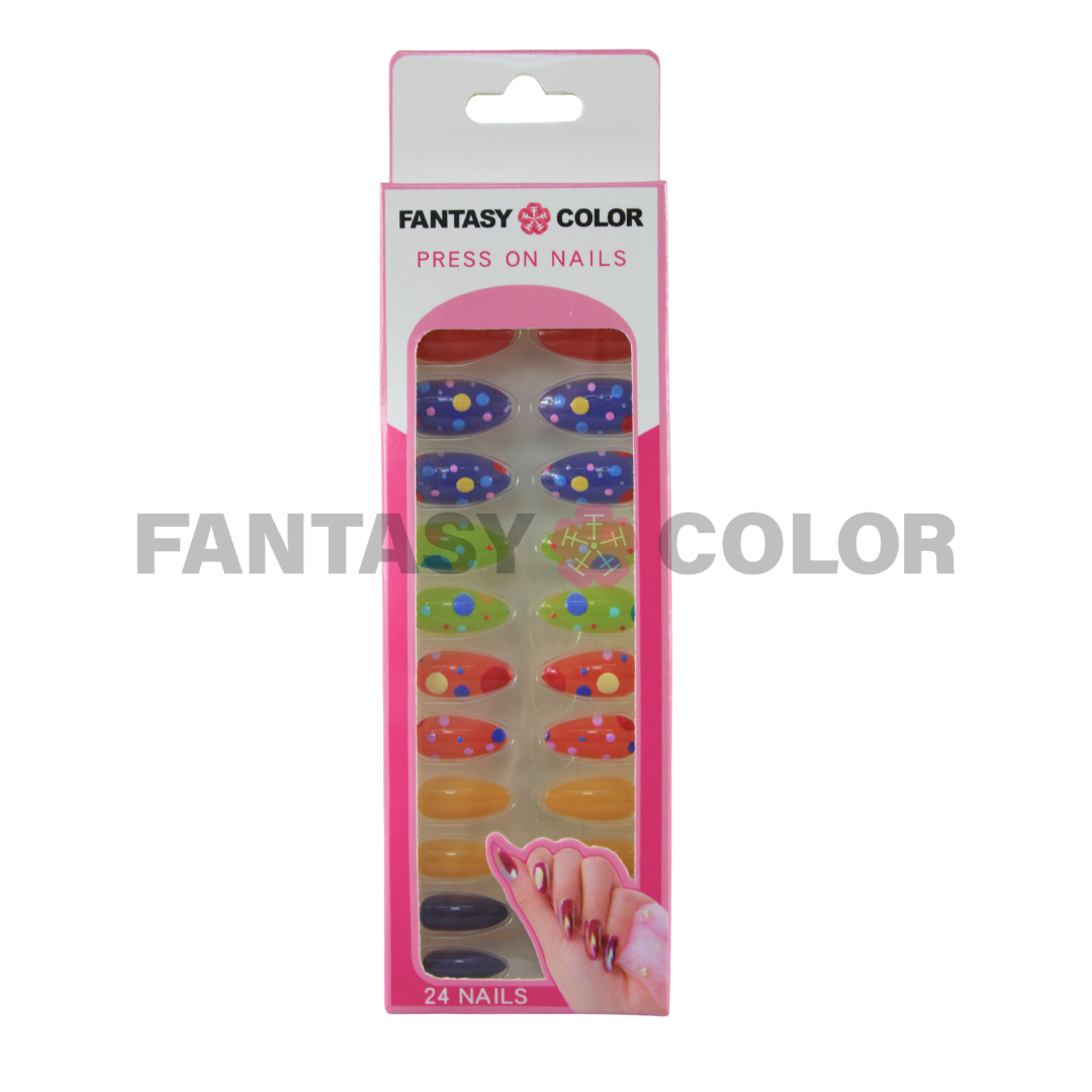 TIPS DECORADOS PRESS ON FANTASY COLOR - PUNTA ALMENDRA