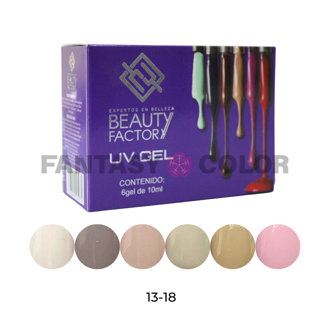COLECCIÓN 6 GELES BEAUTY FACTORY - 30 colecciones disponibles