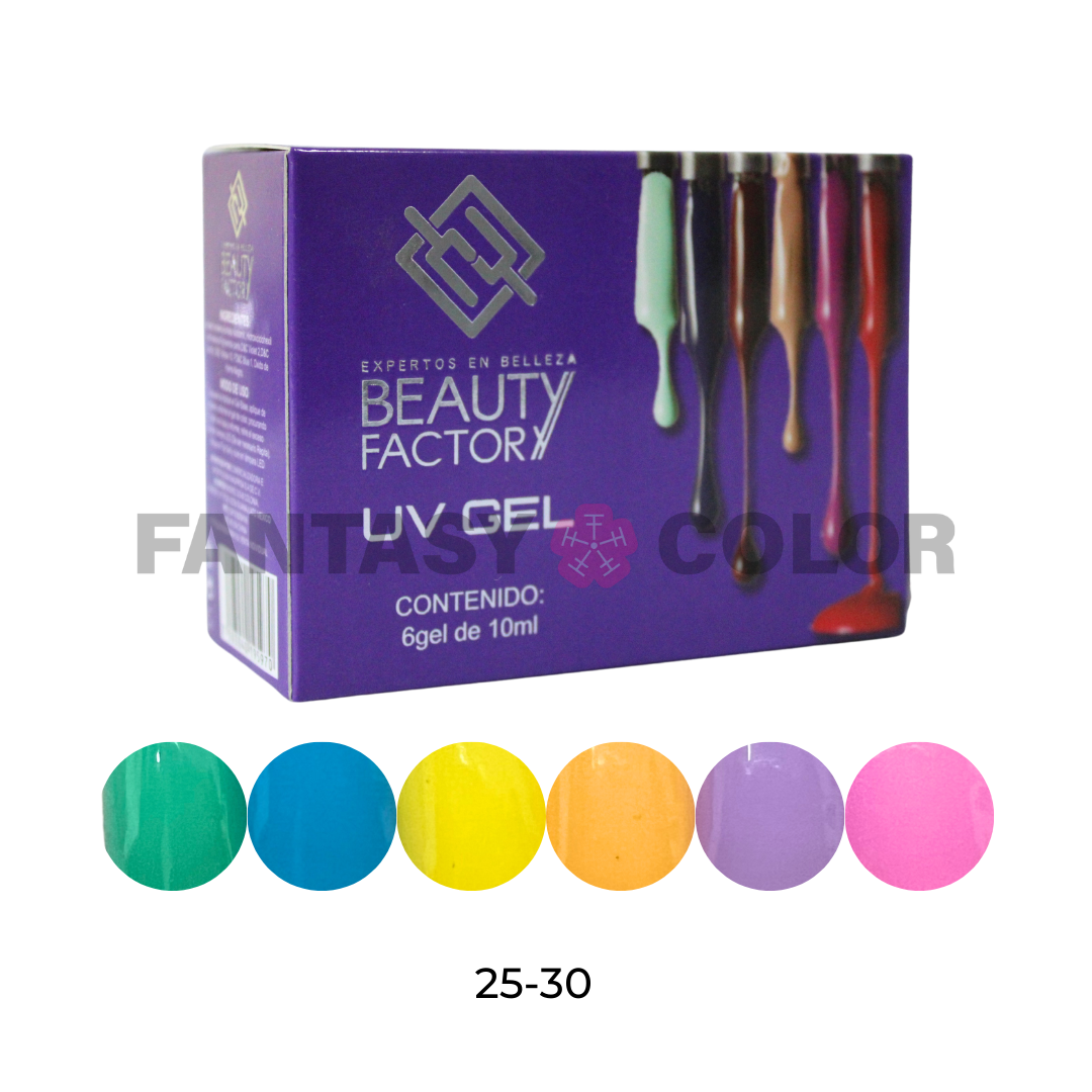 COLECCIÓN 6 GELES BEAUTY FACTORY - 30 colecciones disponibles