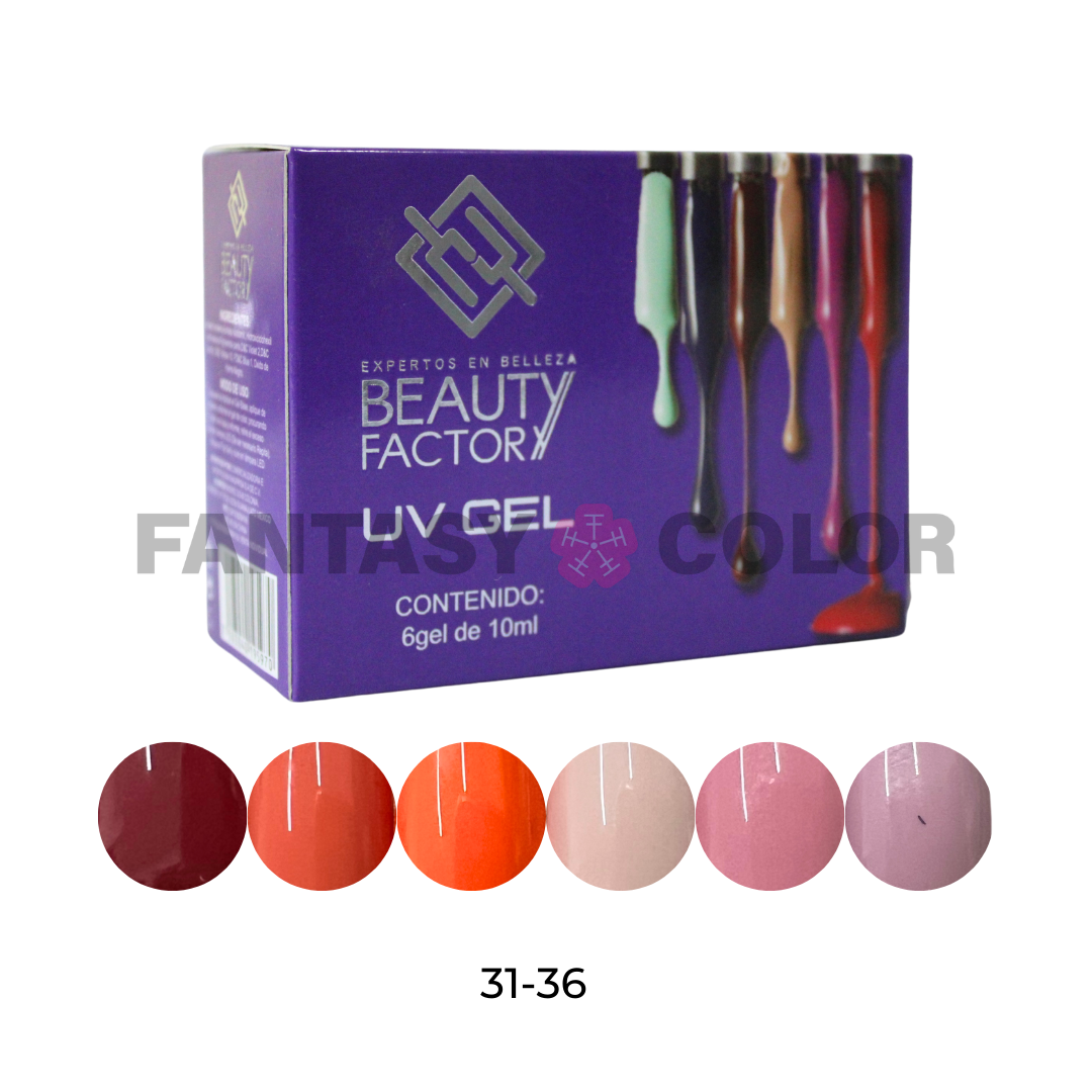 COLECCIÓN 6 GELES BEAUTY FACTORY - 30 colecciones disponibles