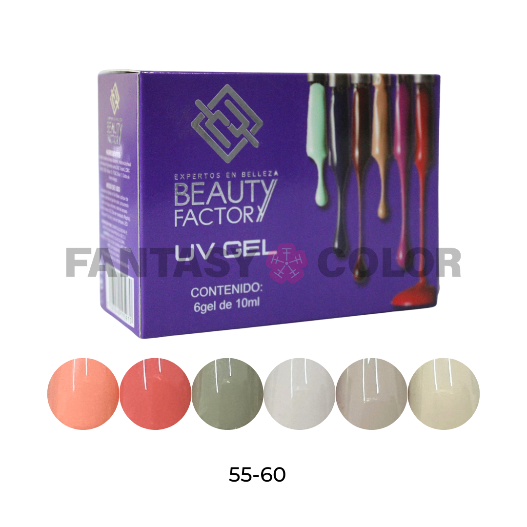 COLECCIÓN 6 GELES BEAUTY FACTORY - 30 colecciones disponibles