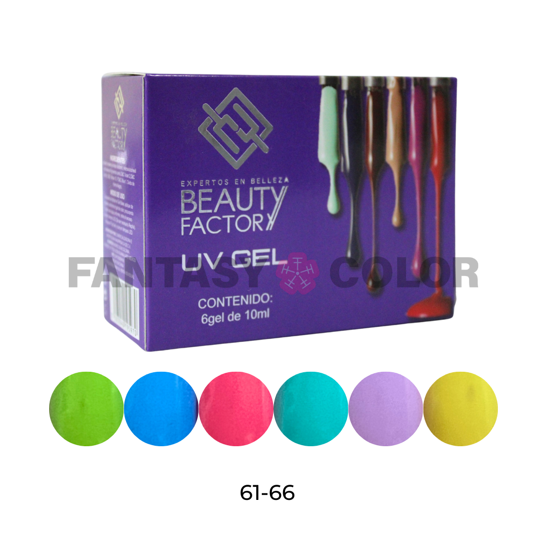 COLECCIÓN 6 GELES BEAUTY FACTORY - 30 colecciones disponibles
