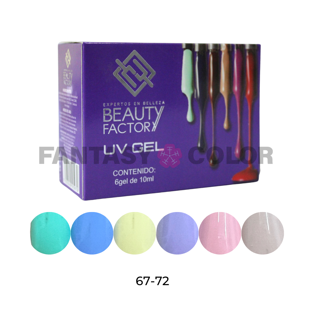 COLECCIÓN 6 GELES BEAUTY FACTORY - 30 colecciones disponibles