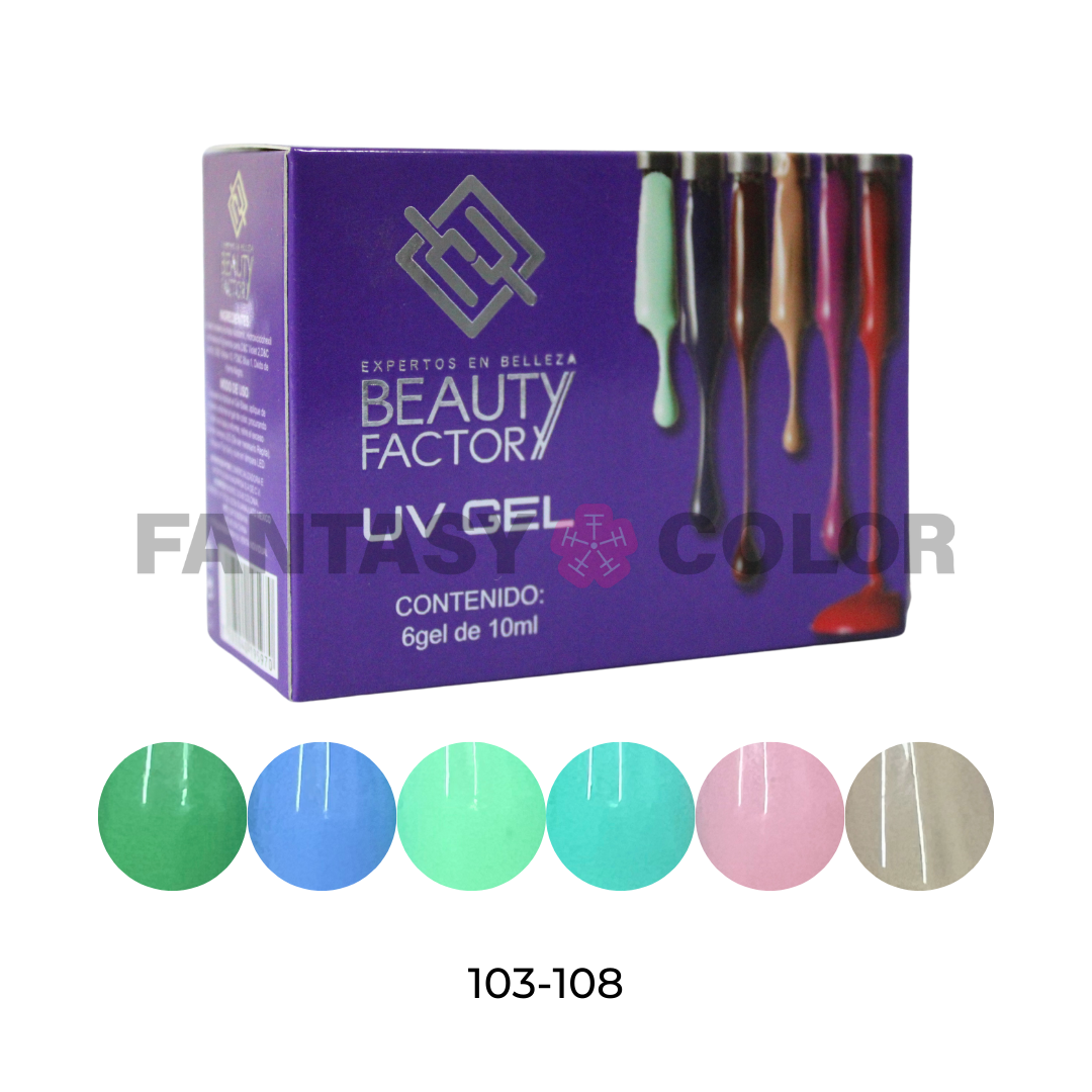 COLECCIÓN 6 GELES BEAUTY FACTORY - 30 colecciones disponibles