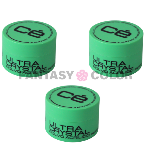 SET DE 3 POLVO ACRILICO ULTRA CRISTAL 21 GR CÉ COLROFUL MC NAILS