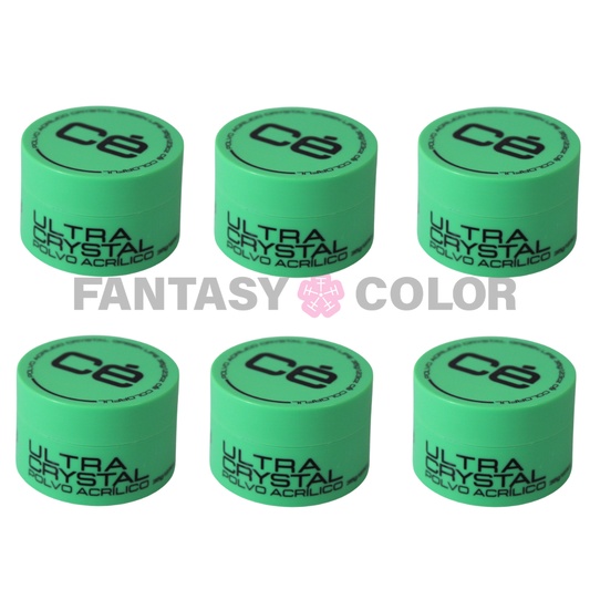 SET DE 6 POLVO ACRILICO ULTRA CRISTAL 21 GR CÉ COLROFUL MC NAILS