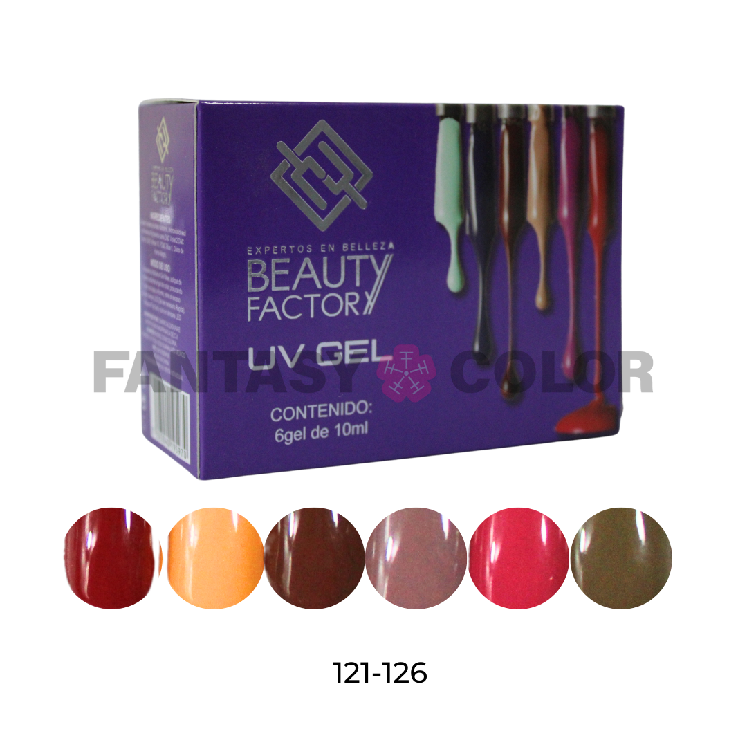 COLECCIÓN 6 GELES BEAUTY FACTORY - 30 colecciones disponibles