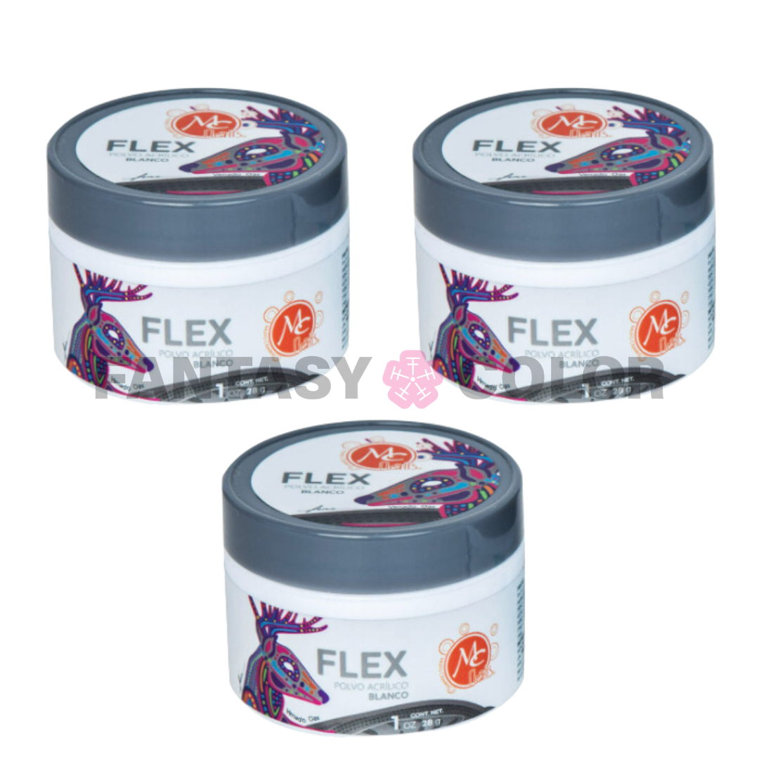 SET DE 3 POLVO ACRILICO BLANCO 1 OZ MC NAILS
