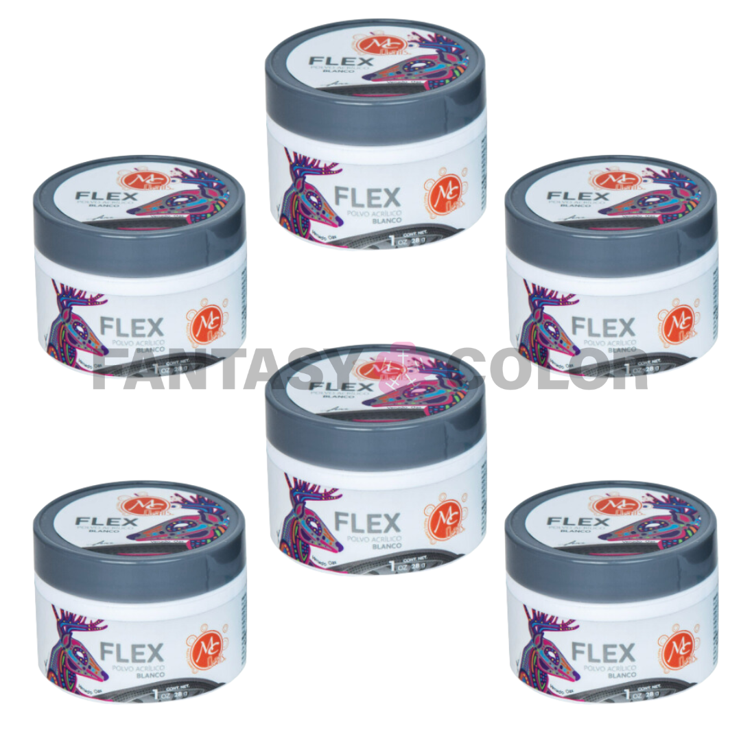 SET DE 6 POLVO ACRILICO BLANCO 1 OZ MC NAILS