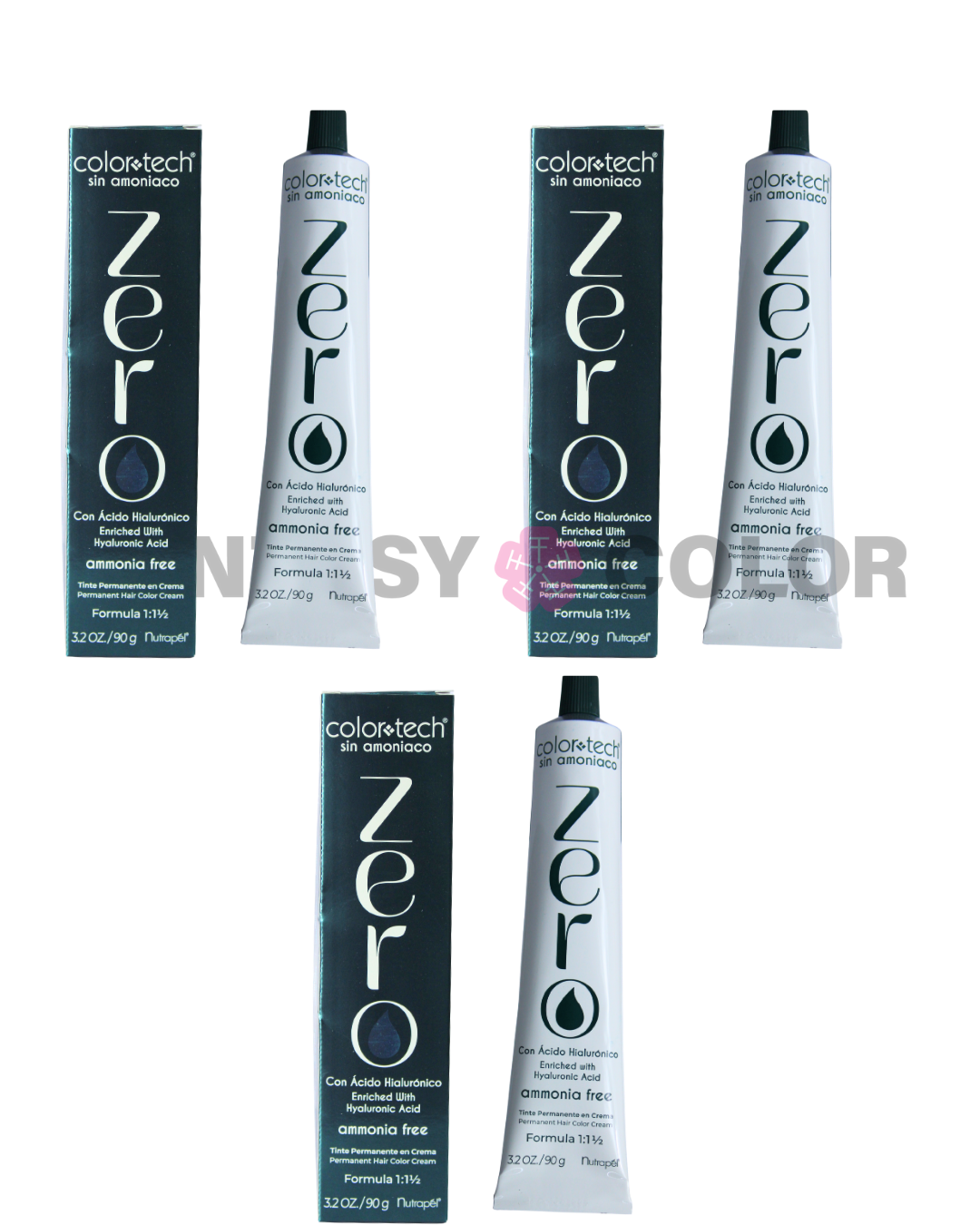 SET DE 3 TINTE COLORTECH ZERO SIN AMONIACO