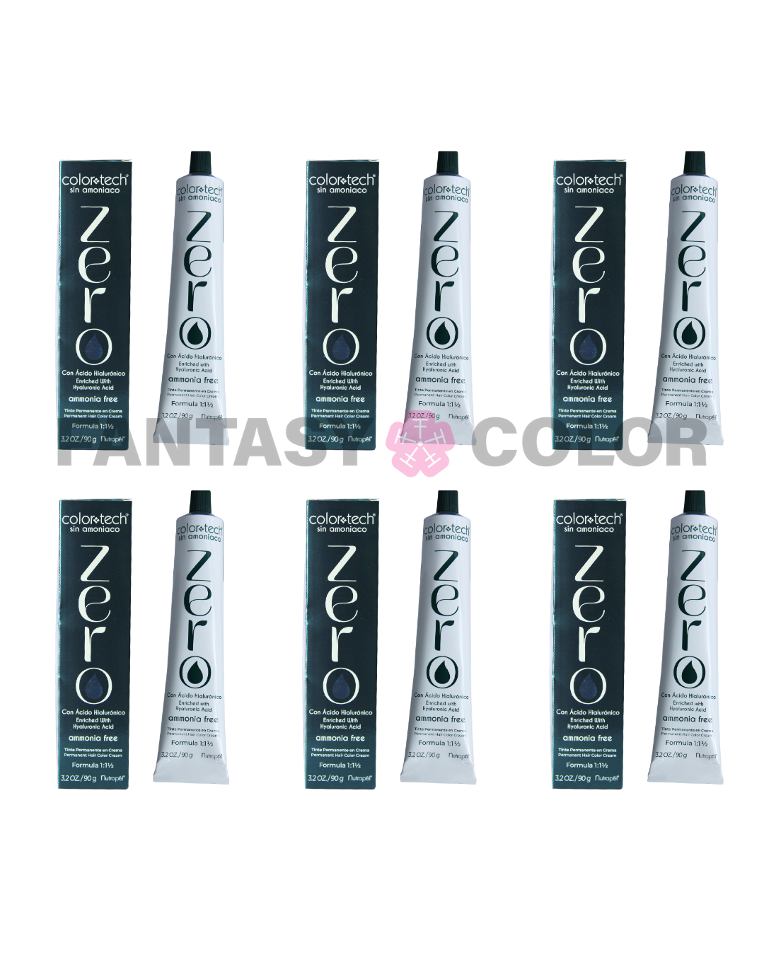 SET DE 6 TINTE COLORTECH ZERO SIN AMONIACO