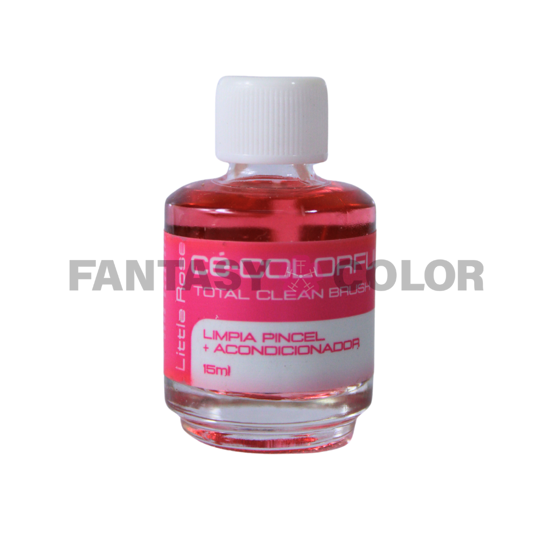 SET DE 3 TOTAL CLEAN BLUSH LIMPIA PINCEL + ACONDICIONADOR 15 ML MC NAILS COLORFUL