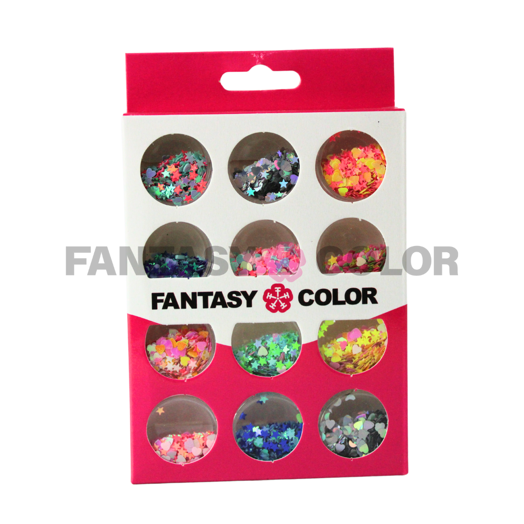 SET DECORACION 12 PIEZAS FANTASY COLOR - 7 OPCIONES