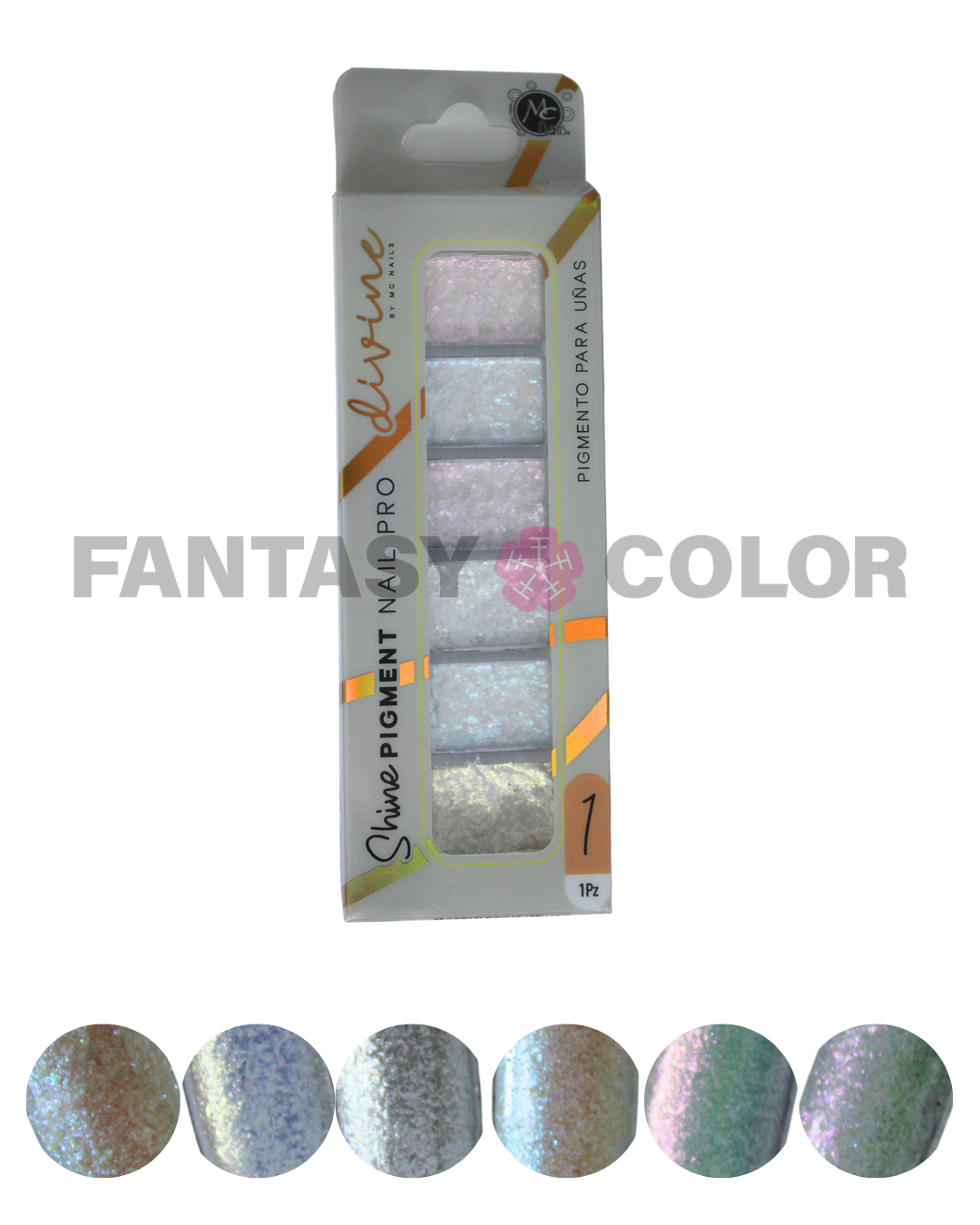 SET DE 3 EFECTO SHINE PIGMENT DIVINE MC NAILS