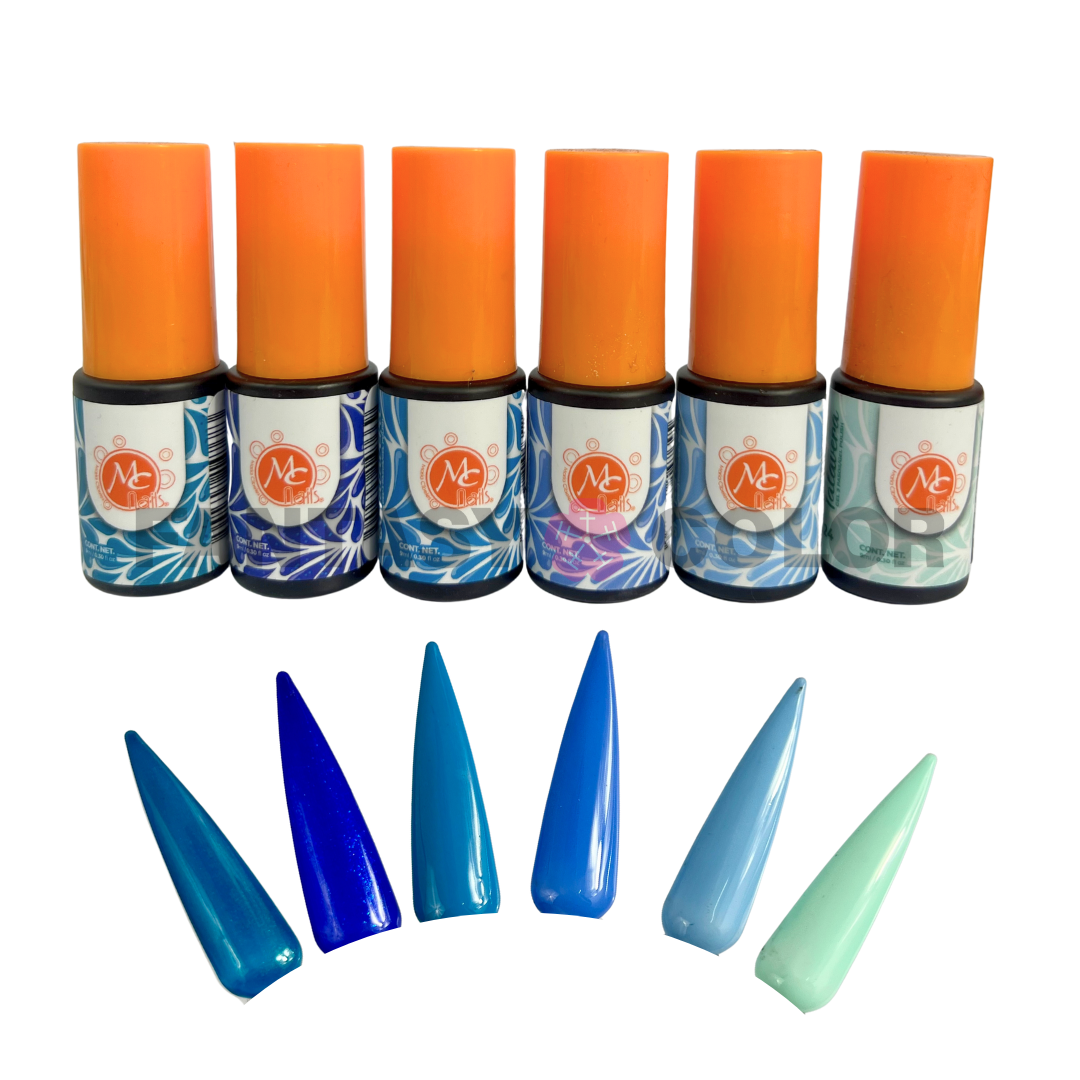 COLECCIÓN DE 6 GELES TALAVERA MC - AZUL