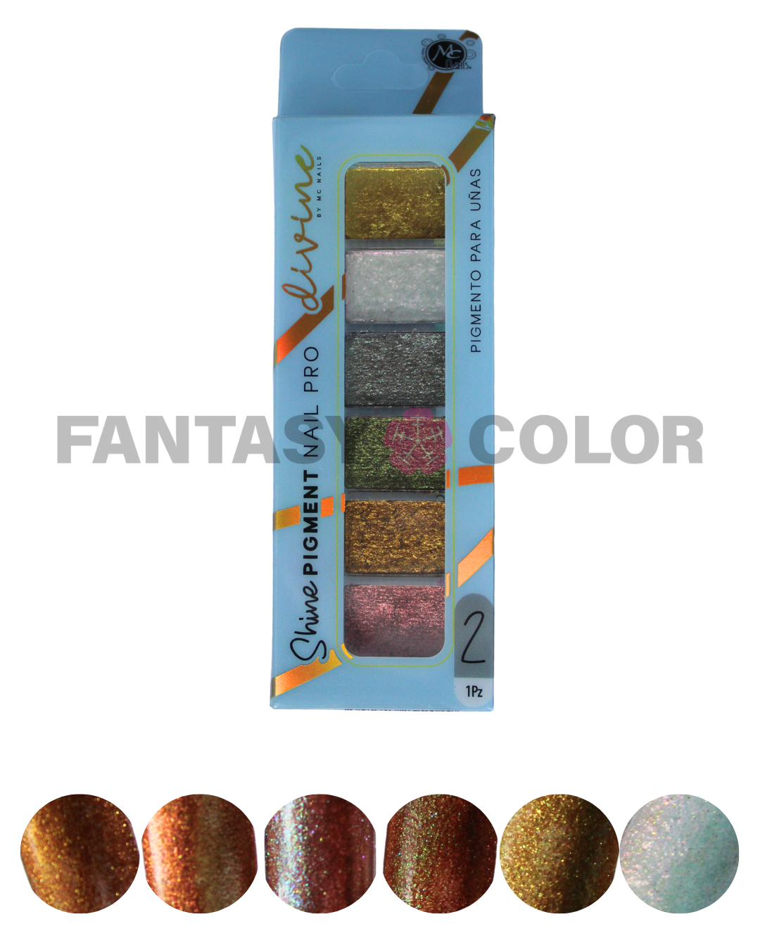 SET DE 3 EFECTO SHINE PIGMENT DIVINE MC NAILS
