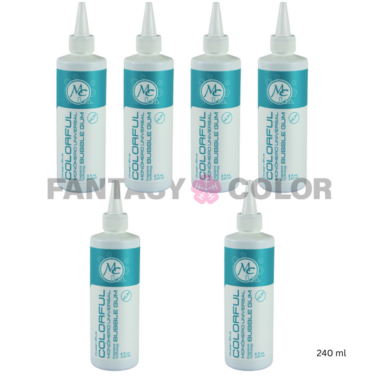 SET DE 6 MONOMEROS COLORFUL BUBBLE GUM 240 ML