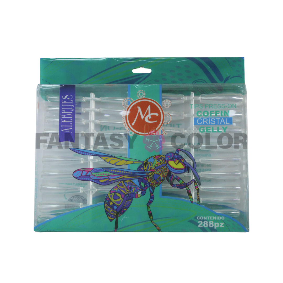 TIPS PRESS ON PUNTA COFFIN CRISYTAL 288 PZ MC NAILS