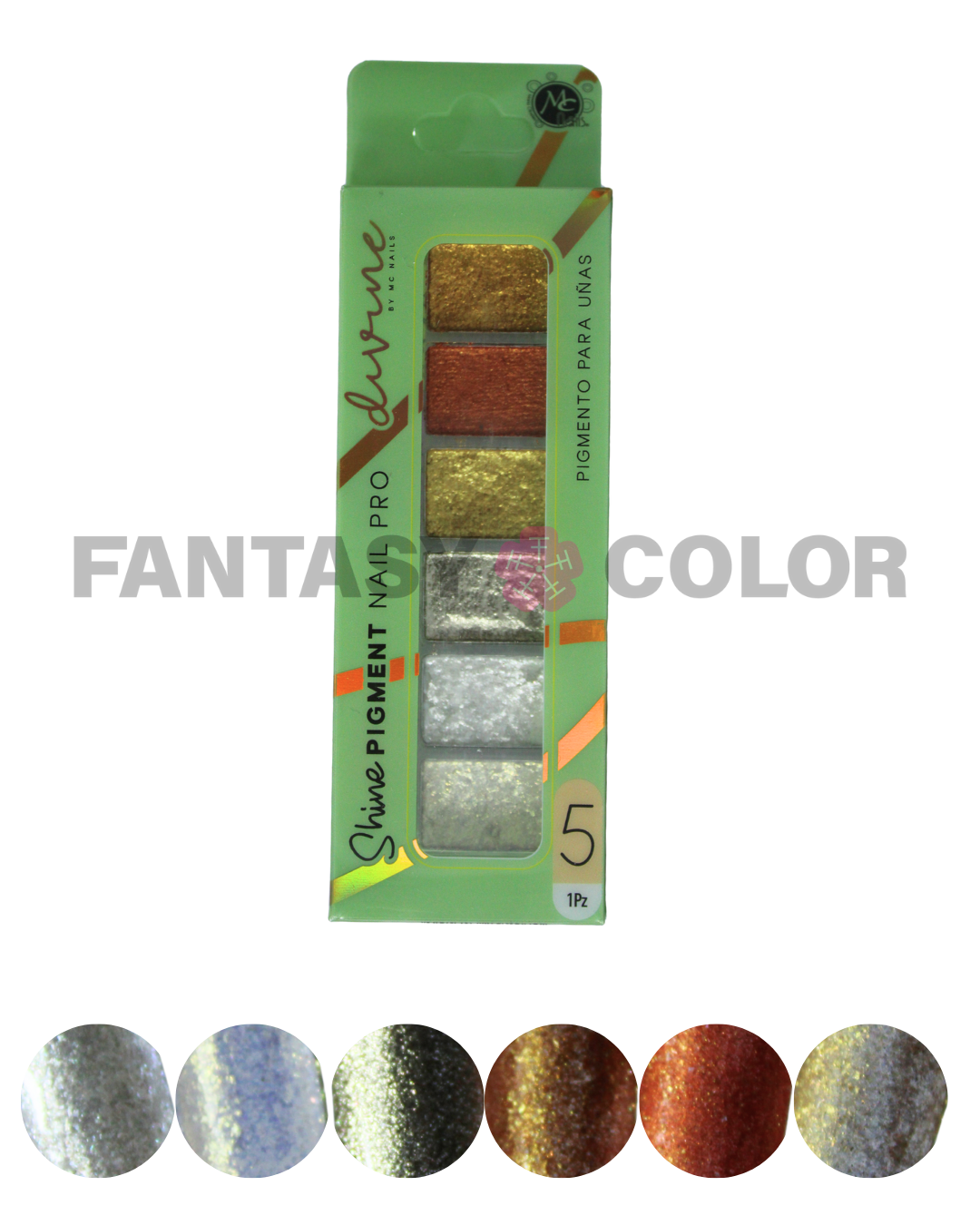 SET DE 3 EFECTO SHINE PIGMENT DIVINE MC NAILS