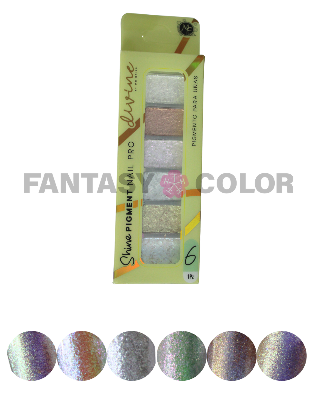 SET DE 3 EFECTO SHINE PIGMENT DIVINE MC NAILS