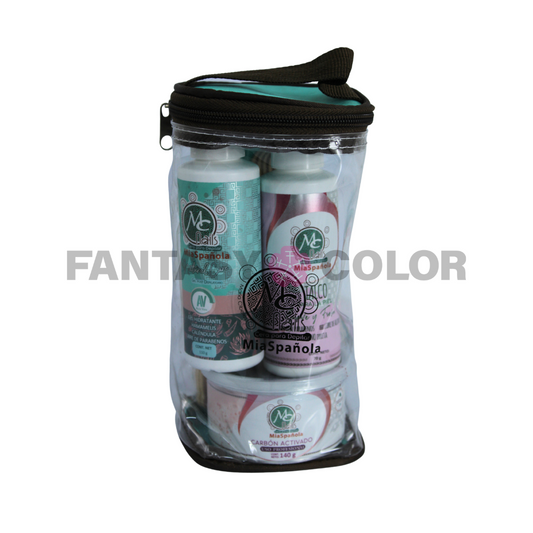 KIT DE CERA  MIA ESPAÑOLA  PARA DEPILAR CARBÓN ACTIVADO CHICO