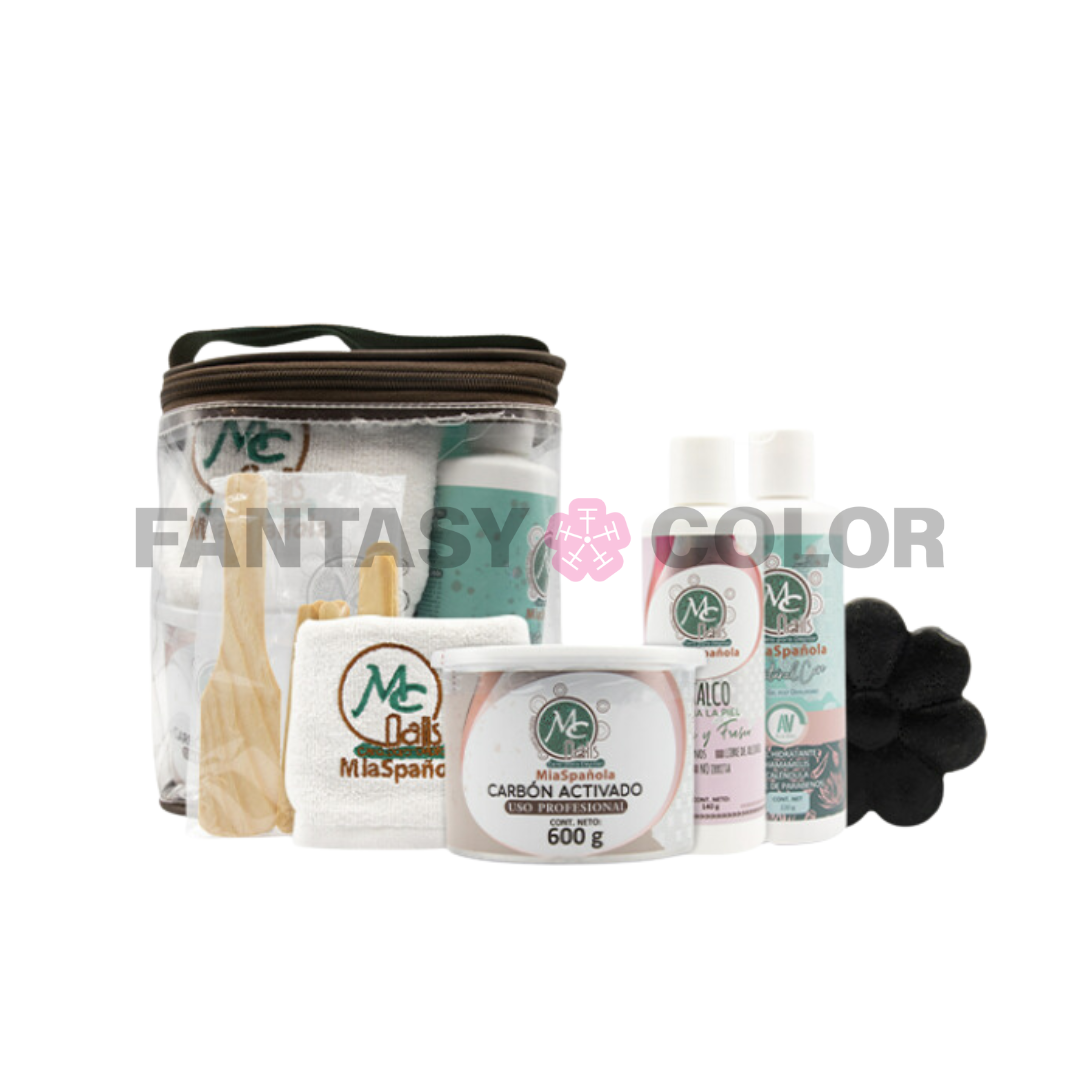 KIT DE CERA MIA ESPAÑOLA PARA DEPILAR CARBON ACTIVADO GRANDE