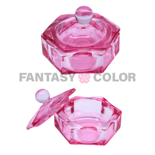 GODETE CRISTAL ROSA HEXAGONAL LISO FANTASY COLOR