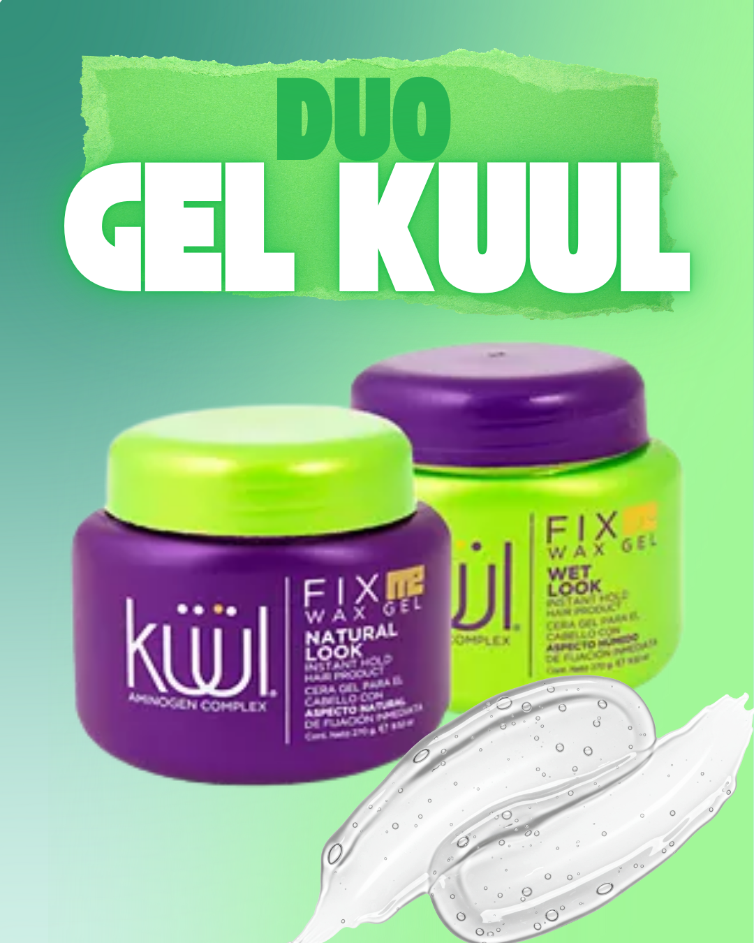 DUO GEL EFECTO NATURAL + EFECTO MOJADO KUUL
