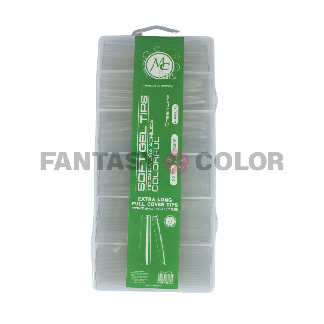 COLORFUL SOFT GEL TIPS 240 PZ EXTRA LONG FULL COVER - DISTINTOS ESTILOS