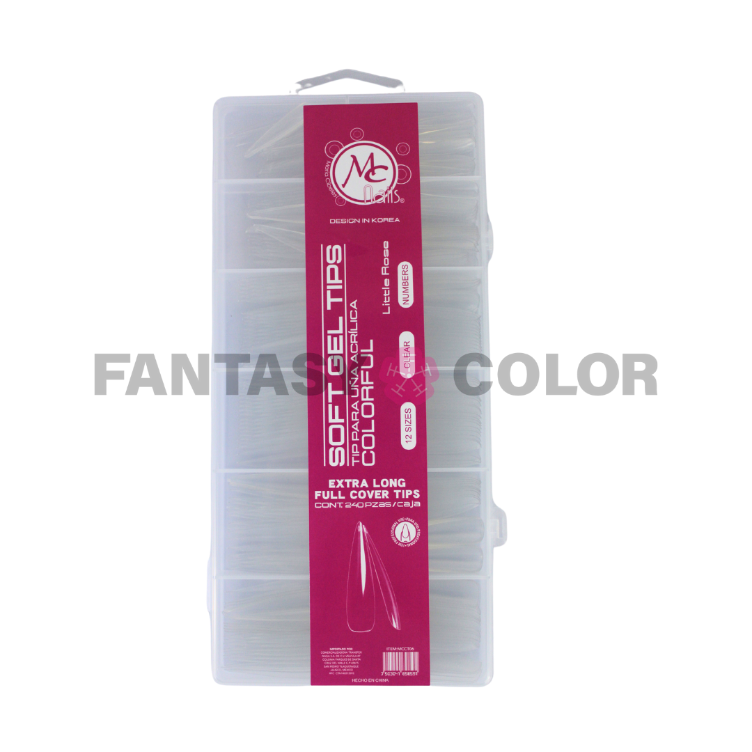 COLORFUL SOFT GEL TIPS 240 PZ EXTRA LONG FULL COVER - DISTINTOS ESTILOS