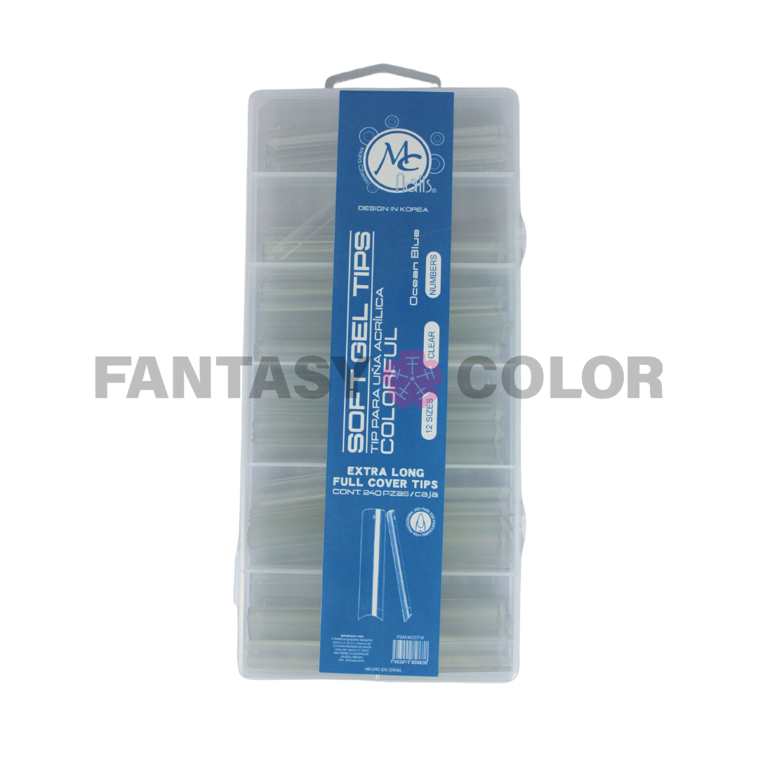 COLORFUL SOFT GEL TIPS 240 PZ EXTRA LONG FULL COVER - DISTINTOS ESTILOS
