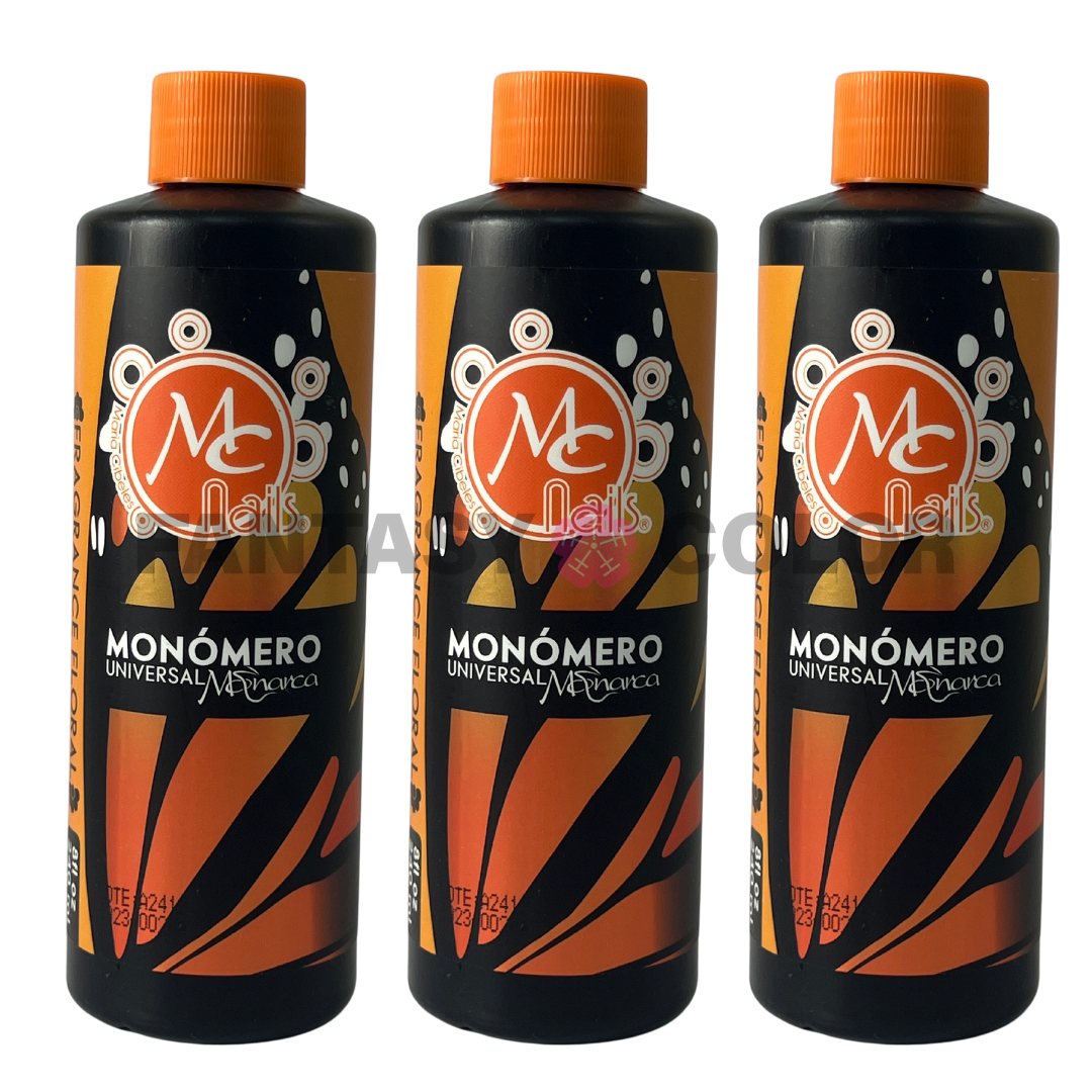 SET DE 3 MONOMERO UNIVERSAL MONARCA MC NAILS 8OZ