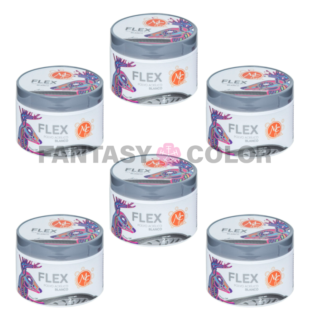 SET DE 6 POLVO ACRILICO BLANCO 2 OZ MC NAILS