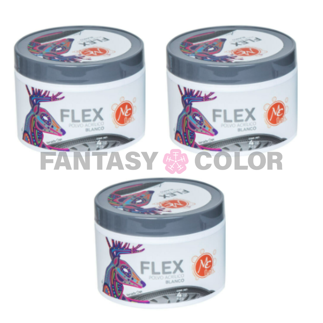SET DE 3 POLVO ACRILICO BLANCO 4 OZ MC NAILS