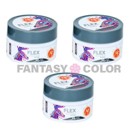 SET DE 3 POLVO ACRILICO BLANCO 1/2 OZ MC NAILS