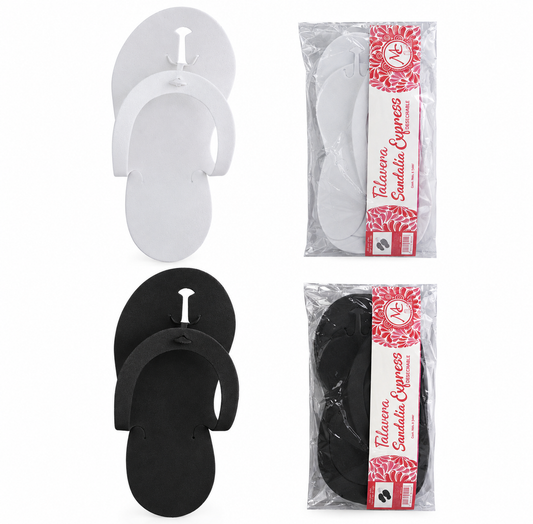 SANDALIA DESECHABLE 6 PARES NEGRO/BLANCO MC NAILS