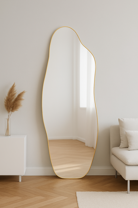 ESPEJO MINIMALISTA CURBO 1.60X60 D3-8210-5 DORADO Y NEGRO