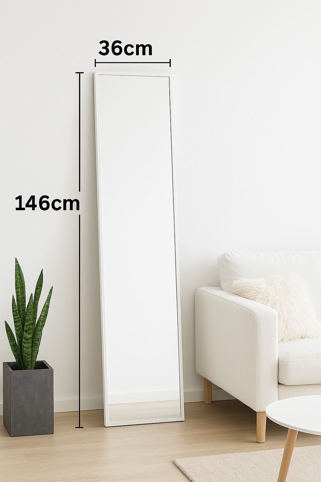 ESPEJO CUERPO COMPLETO DORADO/BLANCO KM004 36X146 CM