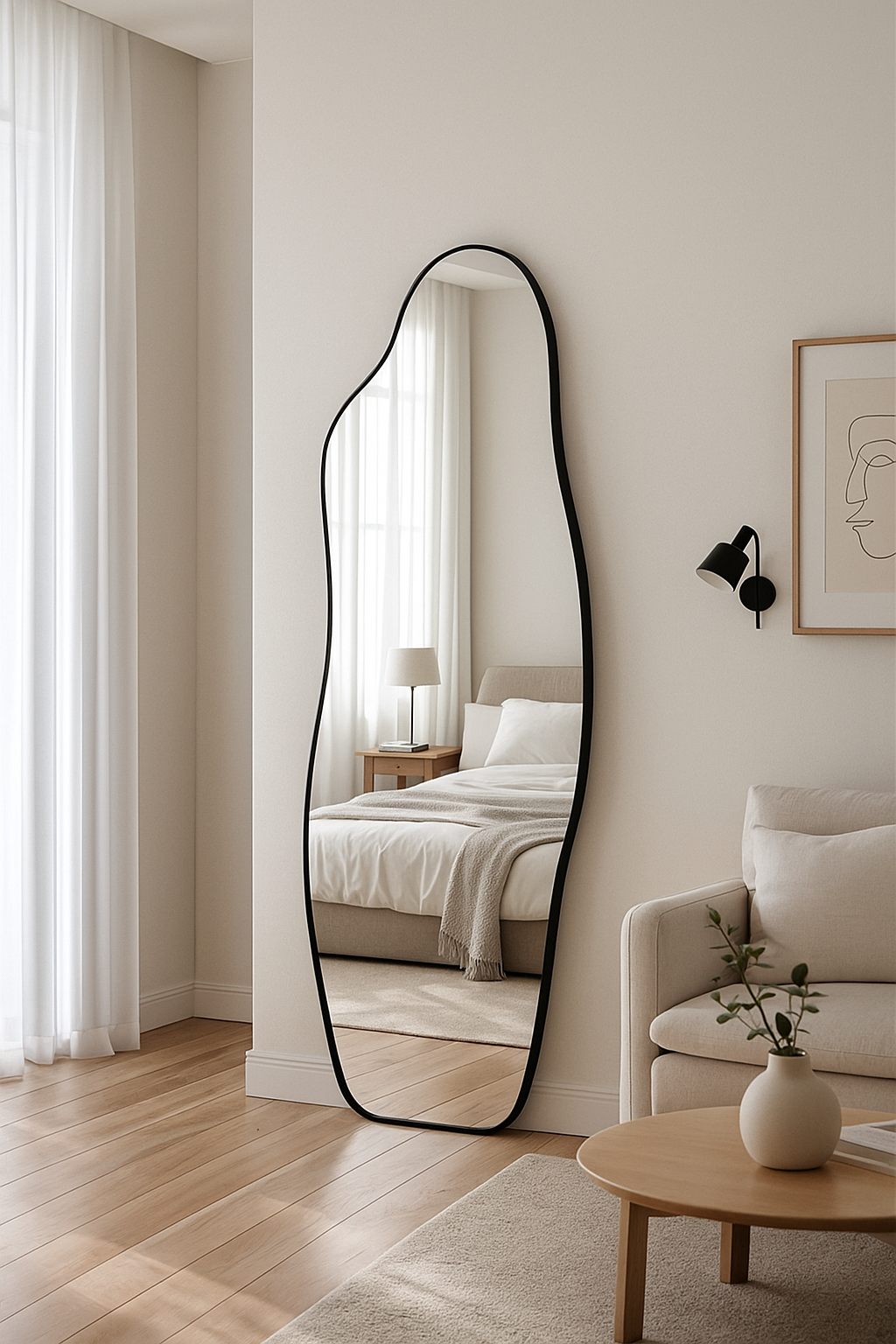 ESPEJO MINIMALISTA CURBO 1.60X60 D3-8210-5 DORADO Y NEGRO