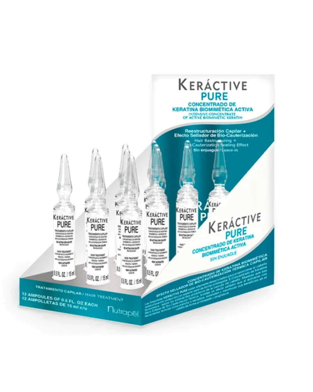 KERACTIVE PURE 12 AMPOLLETAS NUTRAPEL 15 ML C/U