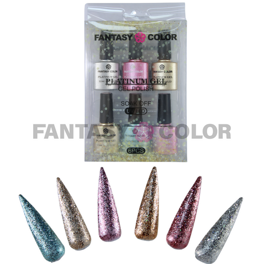 COLECCION PLATINUM GEL FANTASY COLOR 6 PIEZAS