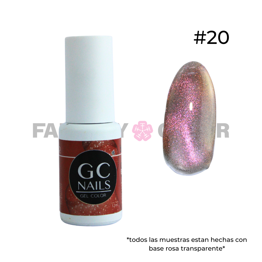 GEL EFECTO OJO DE GATO (20 TONOS DISPONIBLES) GC NAILS