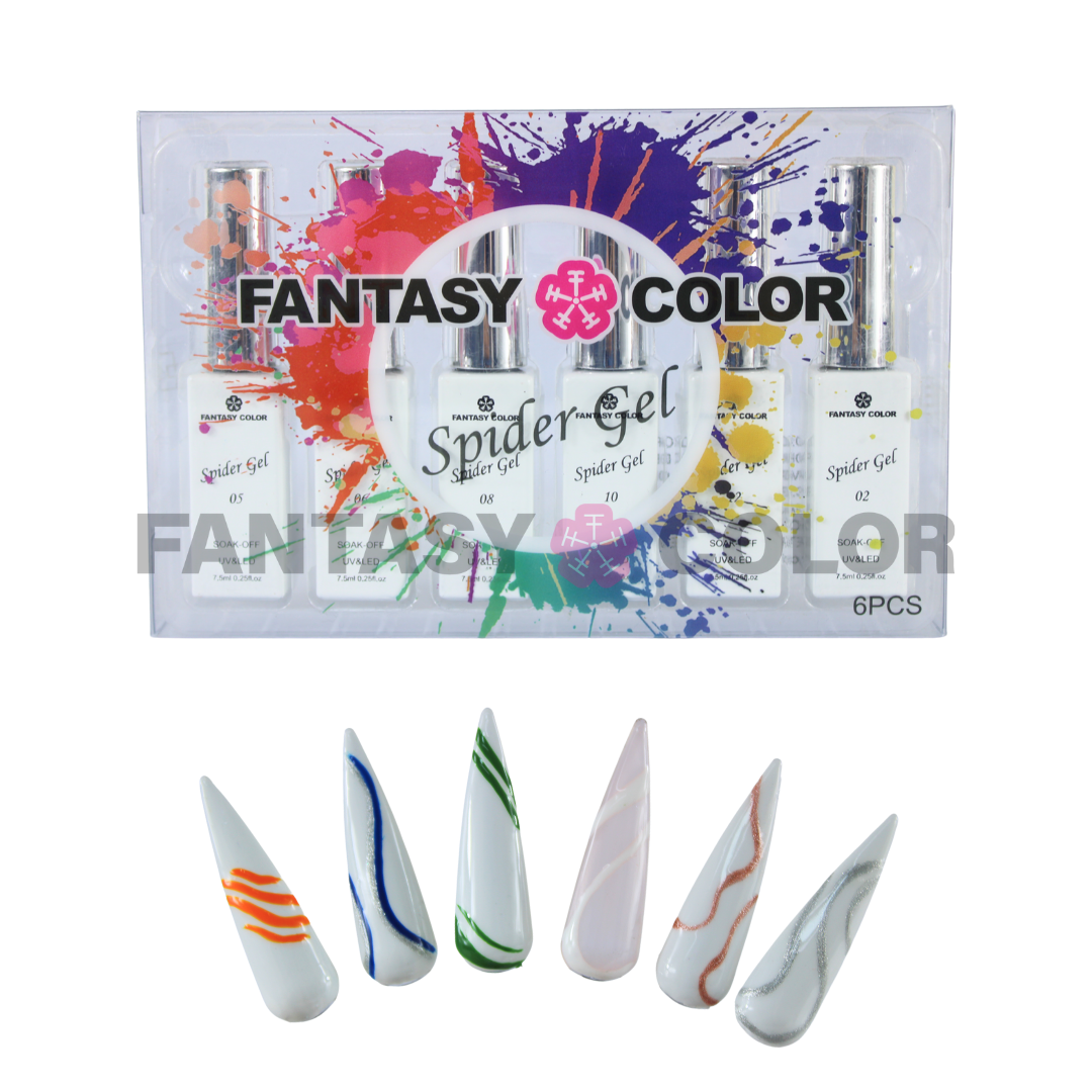 SPIDER GEL FANTASY COLOR 6 PIEZAS