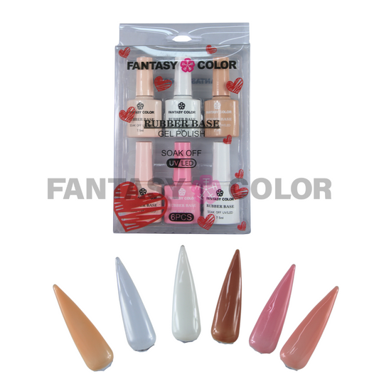 COLECCION RUBBER BASE FANTASY COLOR 6 PIEZAS