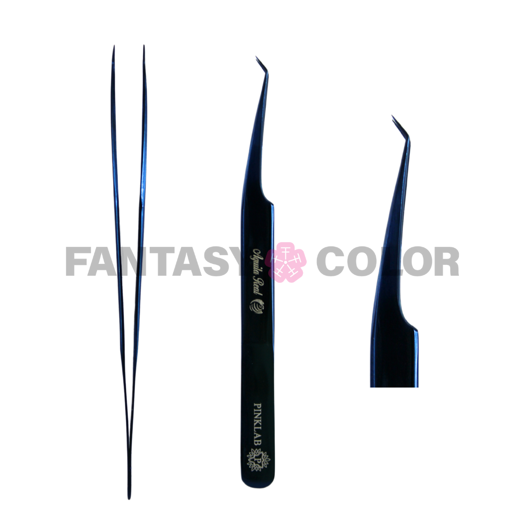 PINZA PARA PESTAÑAS- RECTA/CURVA AZUL AGUILA REAL