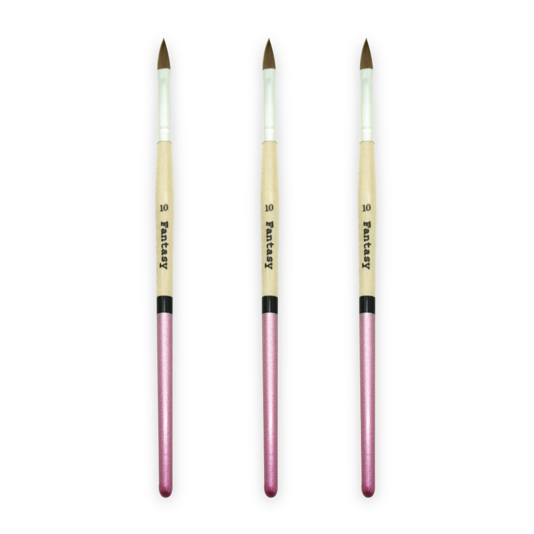 SET DE 3 PINCELES MADERA ROSA FANTASY #10