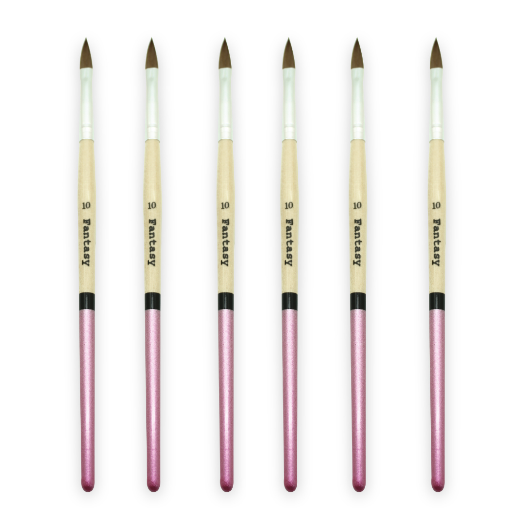 SET DE 6 PINCELES MADERA ROSA FANTASY #10